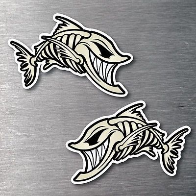 Angry Fish sticker 2 pack Large water & fade proof vinyl boat fishing ...