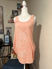 Vintage Peach Y2K Walt Disney Shirt Swim Cover Tank top Daisy Duck M Beach