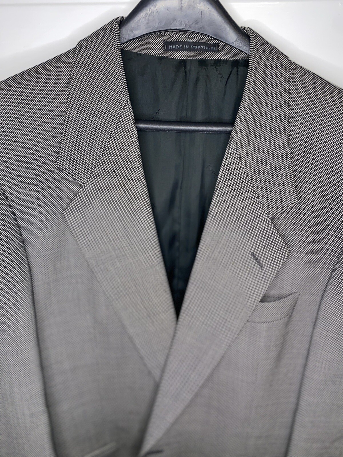 Lana vintage Yves Saint Laurent PORTOGALLO YSL? giacca tuta blazer grigio 32 L