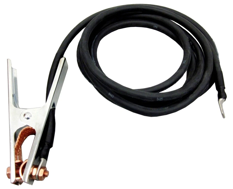 ACDCWIREANDSUPPLY 10 ft 6 awg HD Welding Ground Cable Clamp 1/4" Lug Miller 130 135 140 175 U.S.A