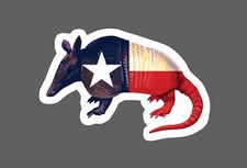 Armadillo Sticker Texas Flag Waterproof State Animal Outdoor Gift NEW