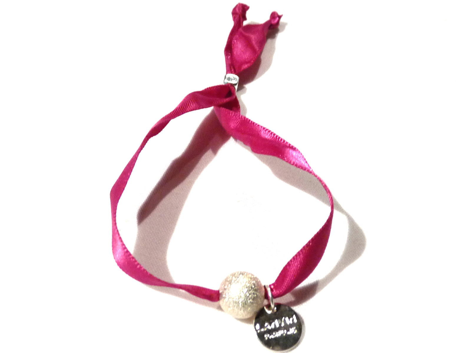 Bracelet Collector LANVIN 2014 - Rose, Perles Argentées, Médaille Acier - Édition Limitée