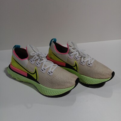 Nike React Infinity Run Flyknit Running Shoes White Pink Green Women's Sz 8