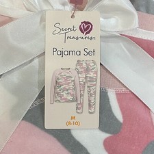 Secret Treasures Pajamas Woman's Medium 8-10 Pink Camouflaged Valor New