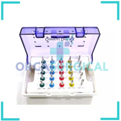 25pcs Conical Drills Dental Implant Surgical Surgery Black Kit With Stoppers