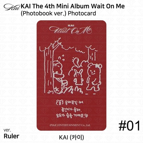 Kai 4th Mini Album Wait On Me Photobook/Player/Sleeve/Wing Official Photocard - Picture 27 of 76