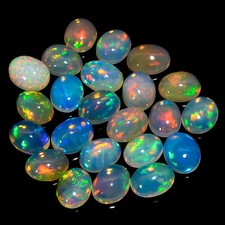 Natural Welo Fire Ethiopian Opal Oval Cabochon Gemstone 5 Ct. Lot 9X7 mm EO-14
