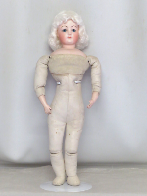 Poupée Ancienne Reproduction François Gaultier 54 Cm - Yeux Verre Bleu, Perruque Mohair - Corps Cuir