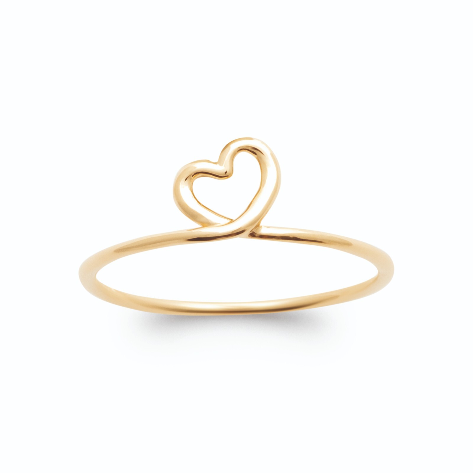 Bague coeur ajouré plaqué or 18k anti ternissement peau sensible