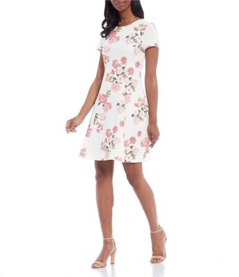 Jessica Howard Floral White Scuba Short 
