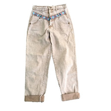 Vtg Wrangler Silverlake High Waisted Aztec Denim Brown Jeans 26 x 24 USA Made
