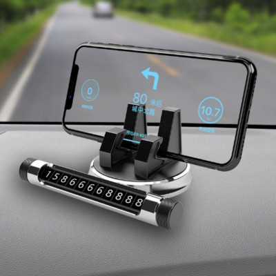 Hidden Car Temporary Parking Mobile Phone 360° Rotation Bracket Number Plate 