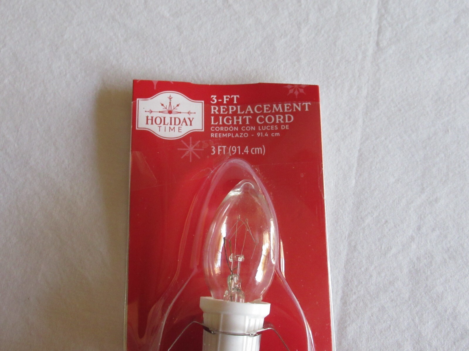 Single C7 Light Bulb for Christmas Village Buildings Cord Is 3 Feet