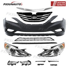 Front Bumper Brackets Grilles Headlights For 2011 2012 2013 Hyundai Sonata