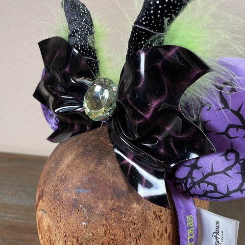 2018 Disney Parks Maleficent Minnie Mouse Ears Headband W/ Horns & Feathers HTF - Picture 7 of 14