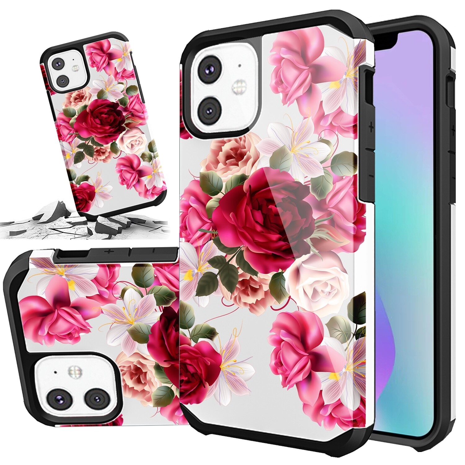 Shockproof Cute Hard Phone Case for Apple iPhone 11 Pro 12 Pro Max Women's Design  -image
