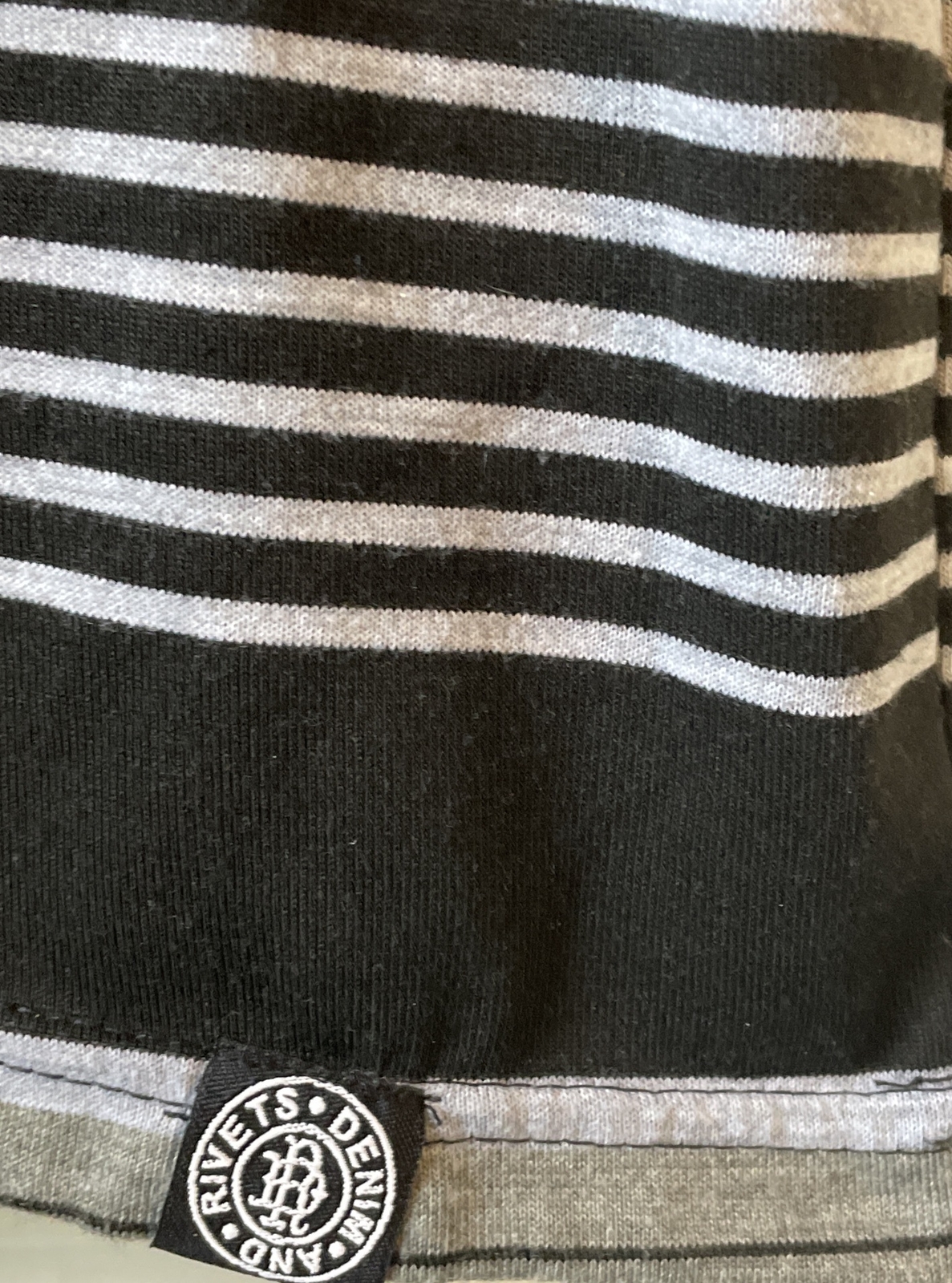 Mens Denim & Rivets Clothing Co. Grey/Black Stripe Short Sleeve Cotton