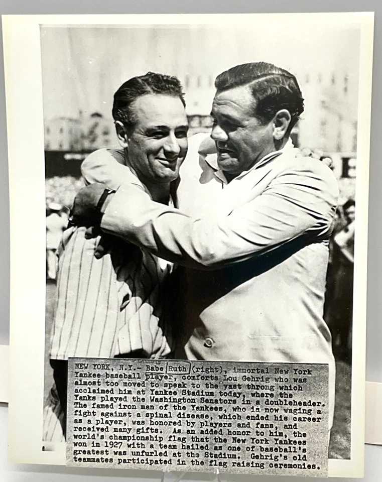 Historical AP Photo, Lou Gehrig "The Luckiest Man" Retirement Speech (8"x10") - Image 2 of 3