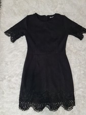 Radami Dress Black With Lace Pattern Short Sleeve