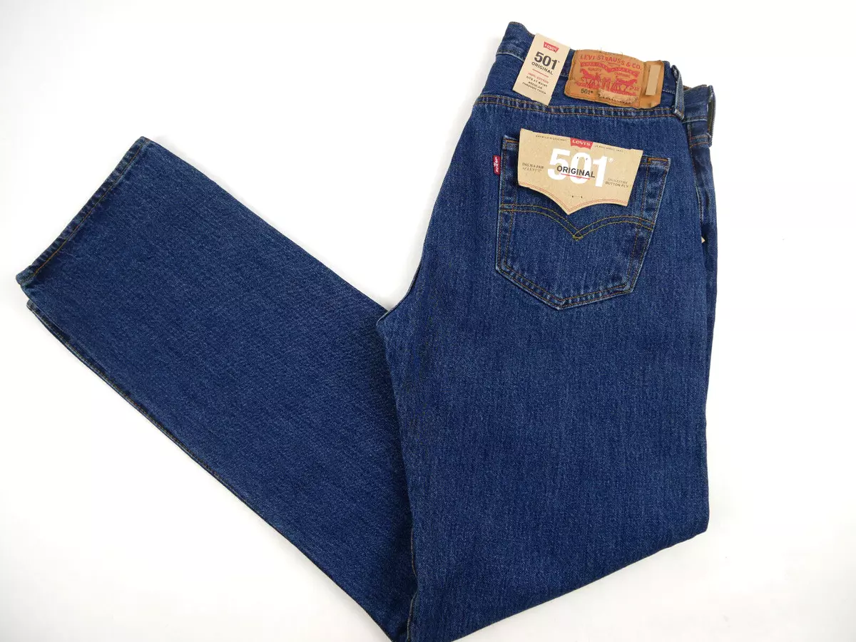 Levi's Men's 501 Original Fit Jeans 32 x 34 NEW Dark Stonewash