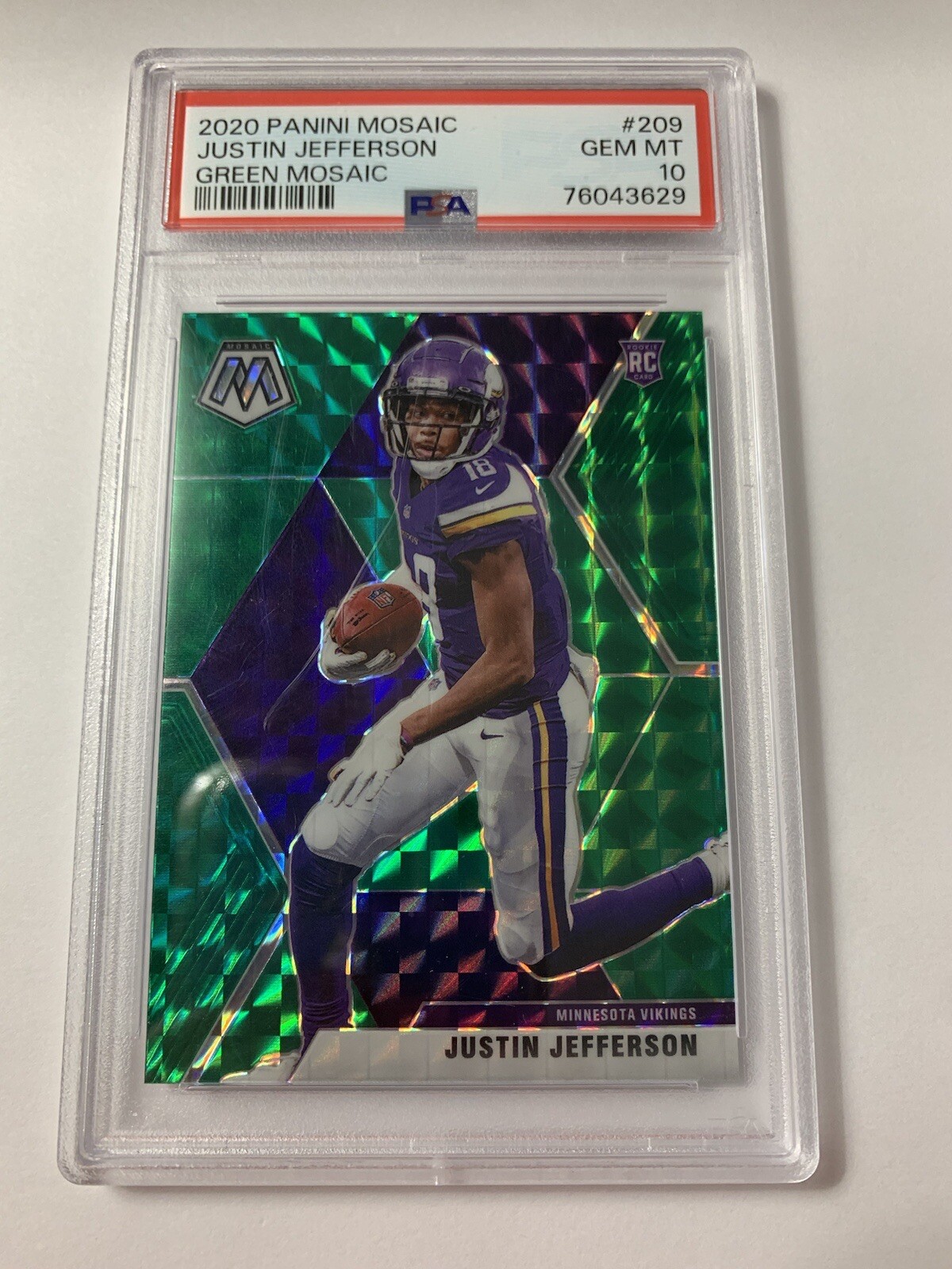 Justin Jefferson Panini Mosaic #209 Green Mosaic
