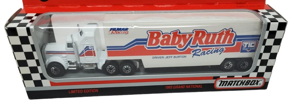 Matchbox Superstar Transporters BABY RUTH Racing Jeff Burton 1993 edición limitada Nuevo en paquete Foto 2 de 4