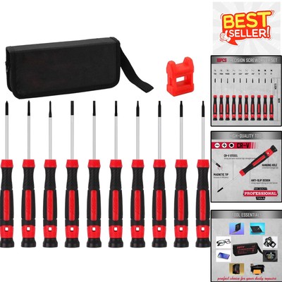 Portable 11-Piece Precision Screwdriver Set with Magnetic Tip for Easy Repairs