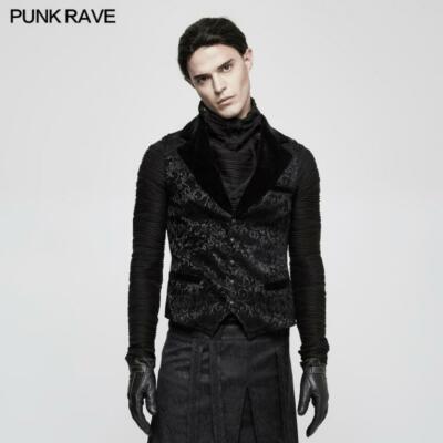Punk Rave Jacquard Terciopelo Gótico Steampunk Victoriano Negro