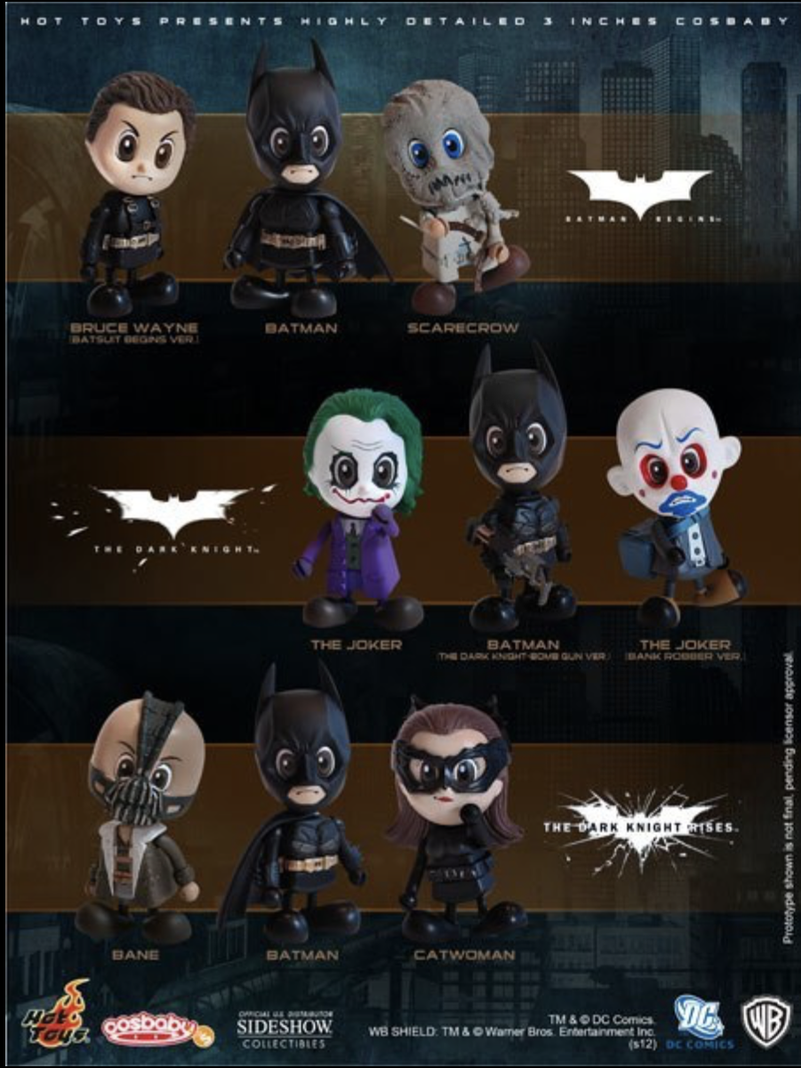 Batman The Dark Knight Trilogy Cosbaby 9 Figure Set Hot Toys SH in