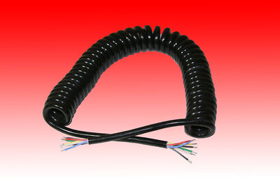 7 polig 12-24V Spiralkabel Elektrowendel Wendel 3,5 m 3500 mm LKW Anhänger