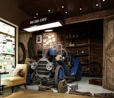 3D Nostalgic Car O1037 Transport Wallpaper Mural Self-adhesive Removable Amy