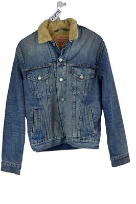 LEVI'S Blue Sherpa Jeansjacke Gr. S Herren Knopfleiste Freizeit Outdoor Oberbekleidung