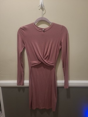 Divided By H&M Womens Pink Bodycon Long Sleeved Dress Size 2