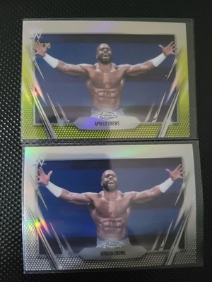 WWE Topps Chrome Apollo Crews 2 Card Lot Refractor + # /275