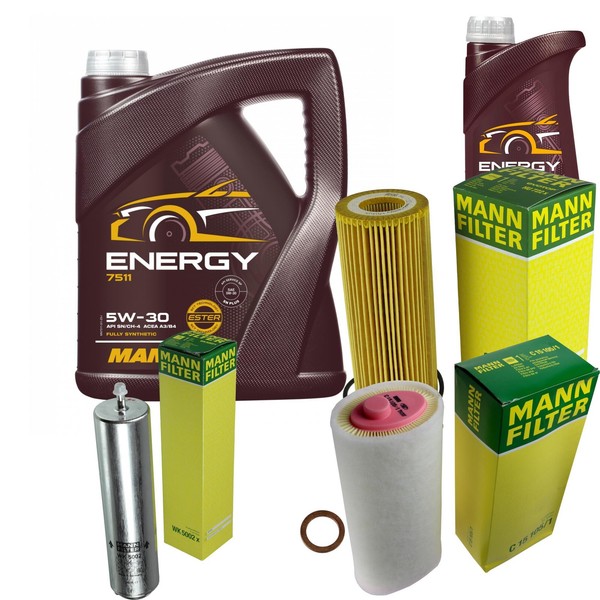 Inspektionspaket 6L Mannol Energy 5W-30 FüR BMW E83 2.0D E87 120D E61 520D-image