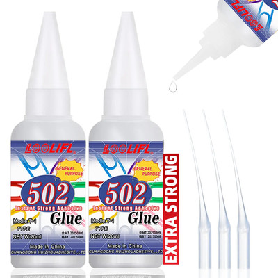 502 Quick Drying Adhesive Plastic Glue Repair Strong Bond Transparent White