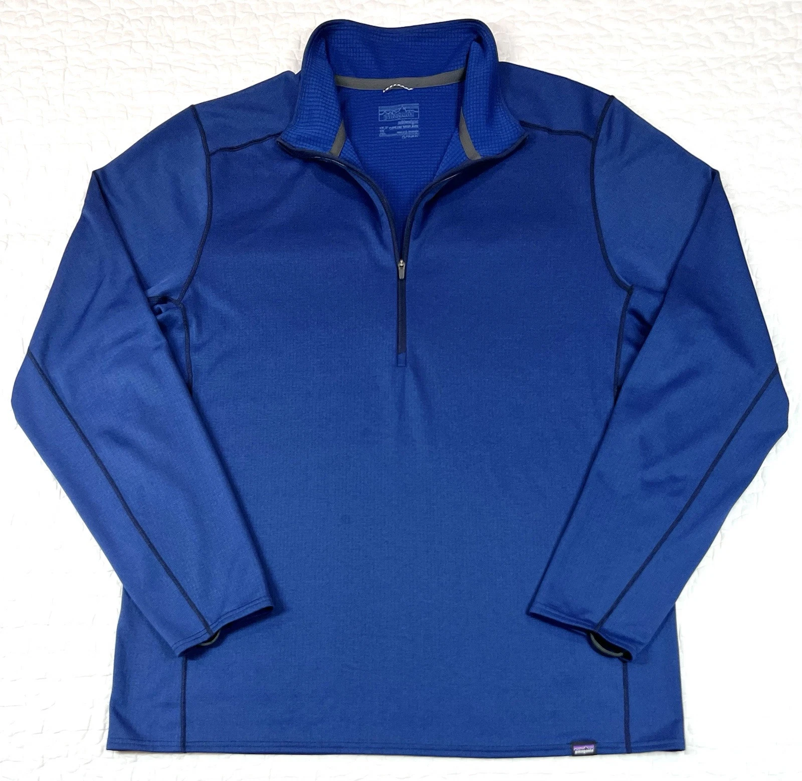 Patagonia Shirt Mens XL Blue Capilene Baselayer 1/2 Zip Polartec Pullover