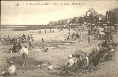 Saint-Aubin-sur-Mer Calvados Scenes de Plage Maree basse