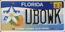 USA Nummernschild ***FLORIDA*** (Florida Stands With Israel)
