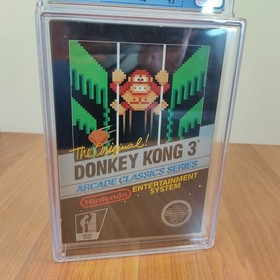 hangtab Donkey Kong 3 CIB CGC 9.2 w/ 9.6 cart rare nintendo nes VGC lot NOT wata