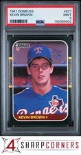 1987 DONRUSS #627 KEVIN BROWN RC RANGERS PSA 9
