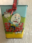 J. Chein Tin Lithograph Square Sand Pail Featuring Nursery Rhymes F5-45