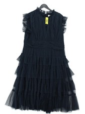 Coast A-Line Midi Dress UK18 in Blue