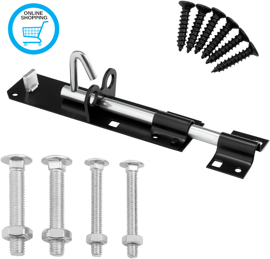 Gate Lock Bolt, Brenton Heavy Duty Door Slide Bolts Lockable Padbolt for Shed, O