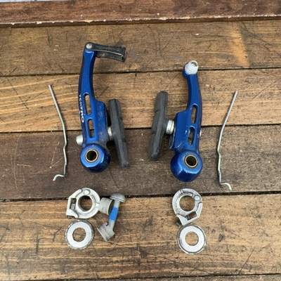 #ad #ad Tektro BMX V Brake Caliper Blue PARTS Repair Missing Hardware Arms Pads $28.19