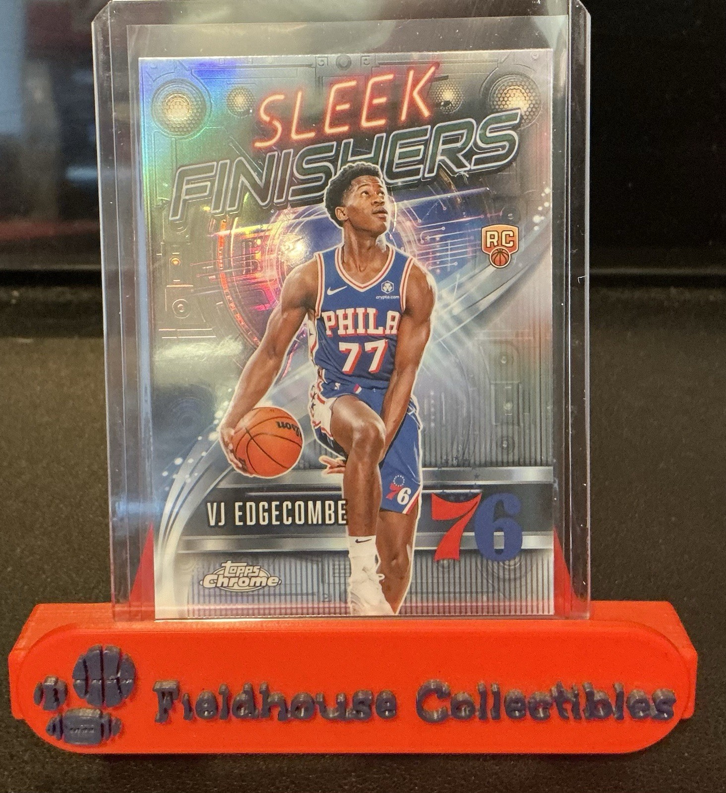 2025-26 NBA TOPPS CHROME SLEEK FINISHERS REFRACTOR VJ EDGECOMBE 76ers #SF-23 RC
