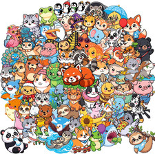 200Pcs Animal Stickers for Kids, Transparent Cute Animal Sticker Waterproof