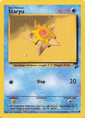 Pokemon Base Set 2 Staryu #095/130 Common Lightly played