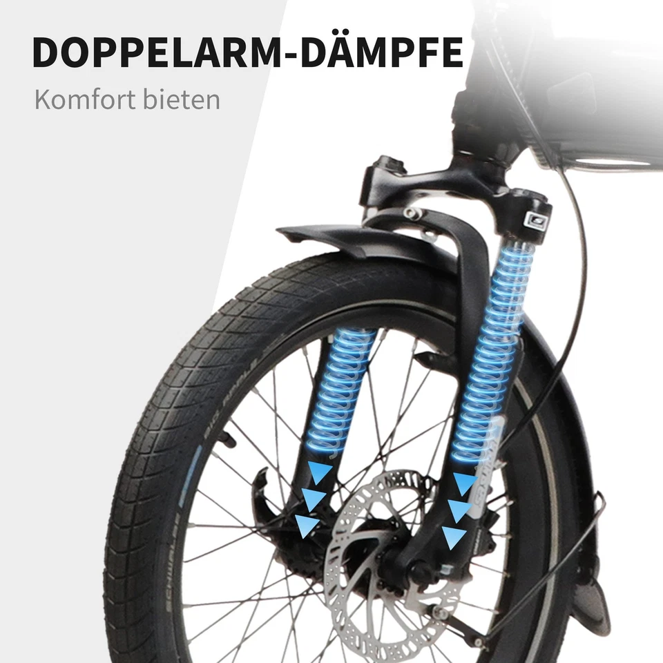 E-Bike 20 Zoll Klapp Elektrofahrrad Bafang 350W 36V/10.5AH Shimano 8Gang E Bike - Bild 4 von 4