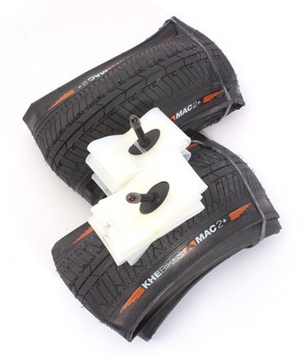 BMX Faltreifen 20 Zoll 2x KHE MAC2+ Kevlar / 2x Schwalbe Aerothan Schlauch